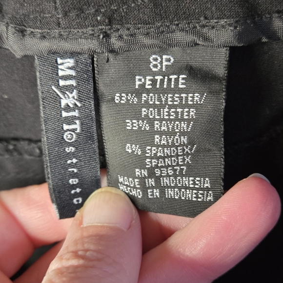 MixIt Stretch Black Straight Leg Flat Front Dress Pants Womens Petite 8P - Picture 16 of 16